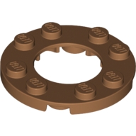 Lego destička kulatá 4x4 s kulatou dírou, tělová tmavší (6167780, 6018928)